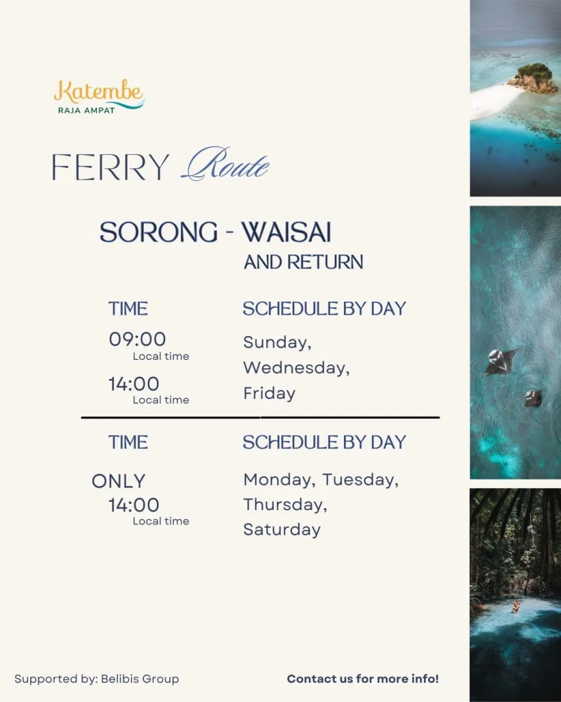 Jadwal ferry Jan 2026 - KATEMBE PRIVATE ISLAND RAJA AMPAT